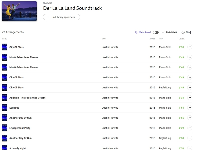 OKTAV Playlist La La Land Soundtrack