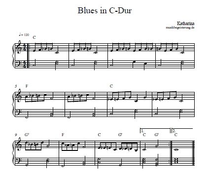 12-Takt-Bluesschema Noten Beispiel
